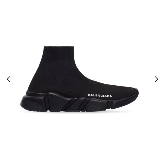 BALENCIAGA SPEED KNIT LOW RUNNERS SOCK FULL BLACK USA 8/ EU 38 WOMEN'S TRAINER - Picture 1 of 6